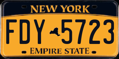 NY license plate FDY5723