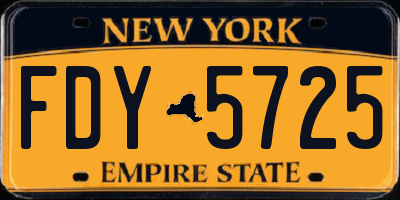 NY license plate FDY5725