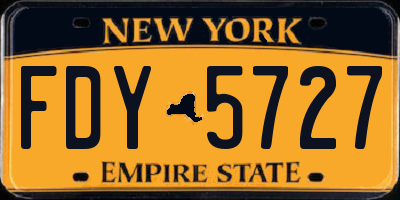 NY license plate FDY5727