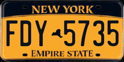 NY license plate FDY5735