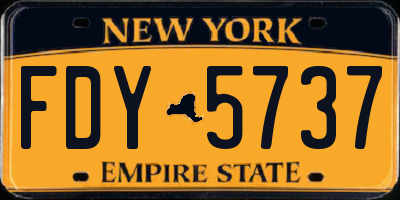 NY license plate FDY5737