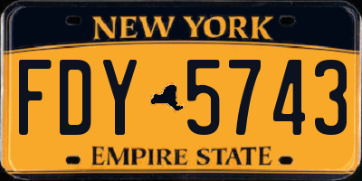 NY license plate FDY5743