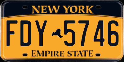 NY license plate FDY5746