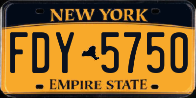 NY license plate FDY5750