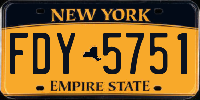 NY license plate FDY5751