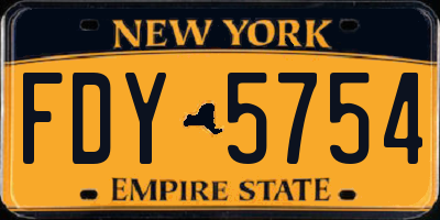NY license plate FDY5754