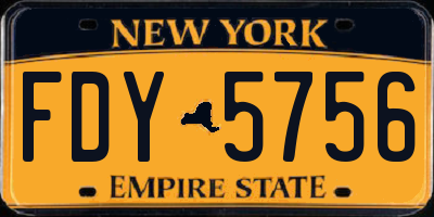 NY license plate FDY5756