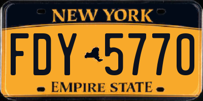 NY license plate FDY5770