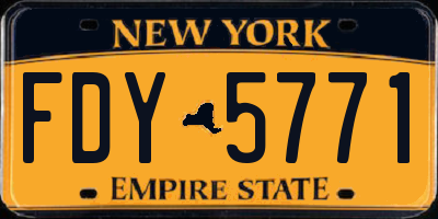 NY license plate FDY5771