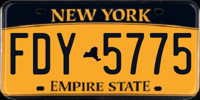 NY license plate FDY5775