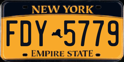 NY license plate FDY5779