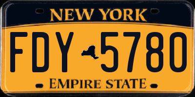 NY license plate FDY5780