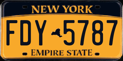 NY license plate FDY5787