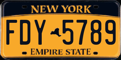 NY license plate FDY5789