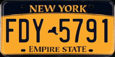 NY license plate FDY5791