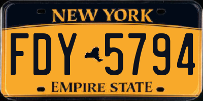 NY license plate FDY5794