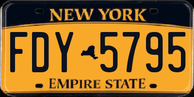 NY license plate FDY5795