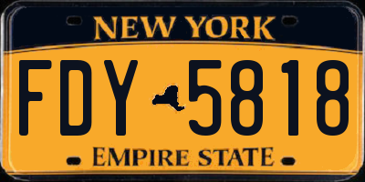 NY license plate FDY5818
