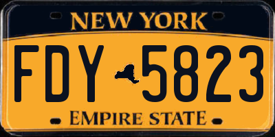 NY license plate FDY5823