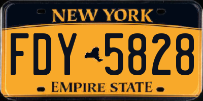 NY license plate FDY5828
