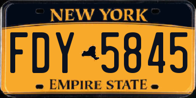 NY license plate FDY5845