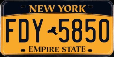 NY license plate FDY5850