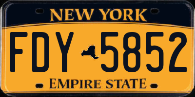 NY license plate FDY5852