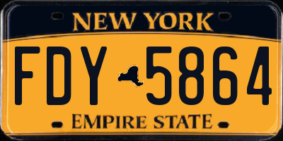 NY license plate FDY5864