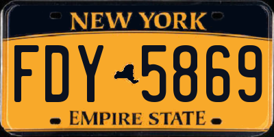 NY license plate FDY5869