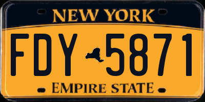 NY license plate FDY5871