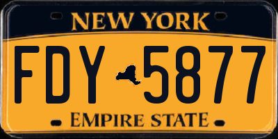 NY license plate FDY5877
