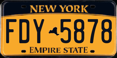 NY license plate FDY5878