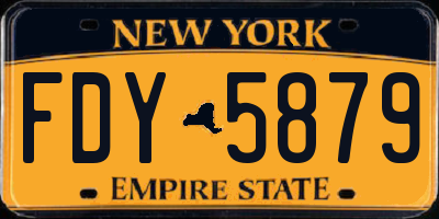 NY license plate FDY5879