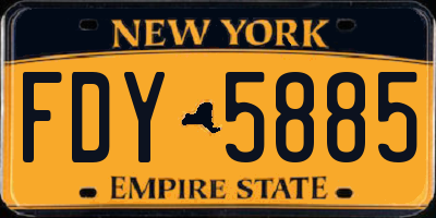 NY license plate FDY5885
