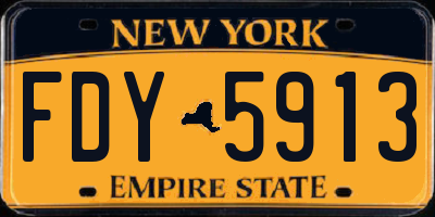 NY license plate FDY5913