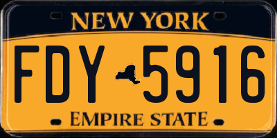 NY license plate FDY5916