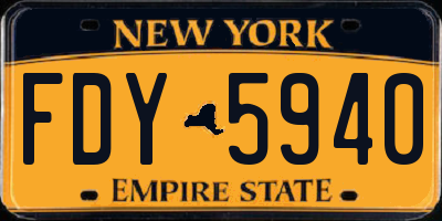NY license plate FDY5940