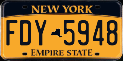 NY license plate FDY5948