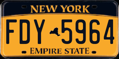 NY license plate FDY5964