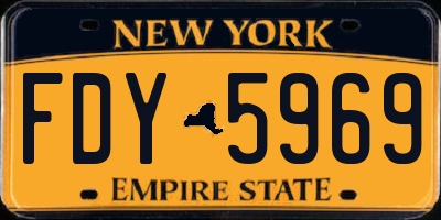 NY license plate FDY5969