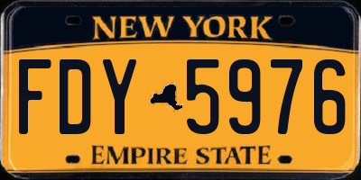 NY license plate FDY5976
