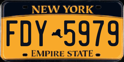 NY license plate FDY5979