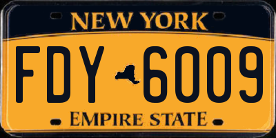 NY license plate FDY6009