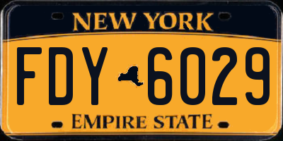 NY license plate FDY6029