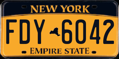 NY license plate FDY6042
