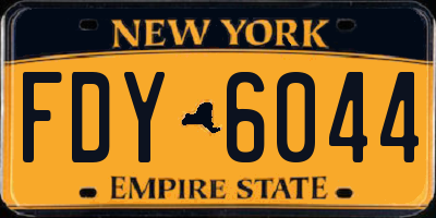 NY license plate FDY6044