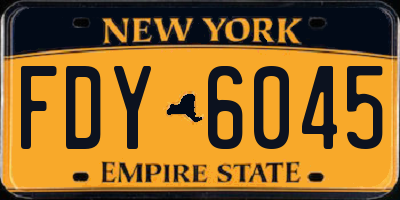 NY license plate FDY6045