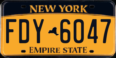 NY license plate FDY6047