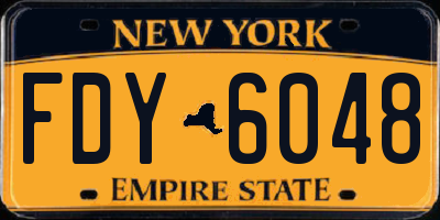 NY license plate FDY6048