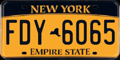 NY license plate FDY6065